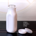 360ml white french square glass bottle for milk